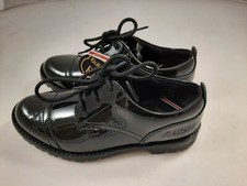 Kickers Lachly Black Patent Leather Lace Up Girls (Inf) School Shoes