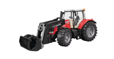 Bruder U03047 Massey Ferguson 7624 Traktor Lader Landwirtschaft Kunststoff Maßstab 1:16