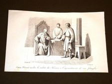 Incisione rame del 1847 L'Arcivescovo GianOttone Visconti detto Ottorino