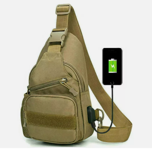 Herren Reiserucksack Molle Outdoor Sling Schultertasche Wanderrucksack Brust Tactical - Bild 4 von 25