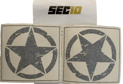 SEC10  Small On the Move Stars ; matte black;  1 pair   8'' x 8'' square.