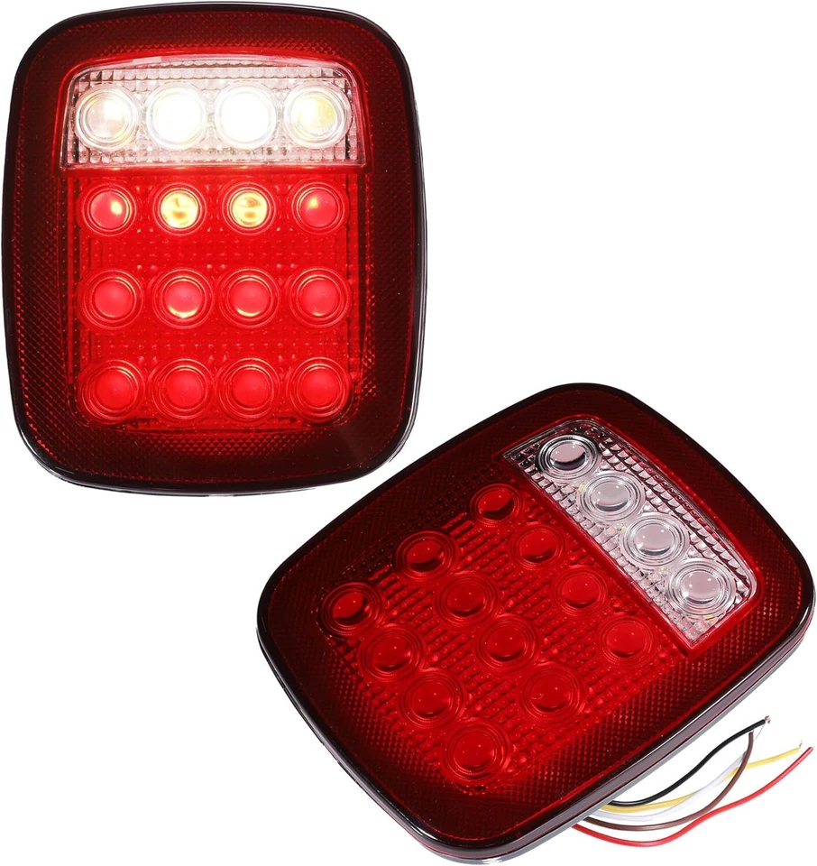 for Jeep Wrangler TJ CJ Tail Lights 7" LED Headlights Fog Turn Signal Light Kit - Image 3 of 4