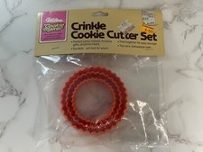 VTG 1984 Wilton Set of 3 Crinkle Cookie Cutter Set Round Maker New NIP NOS
