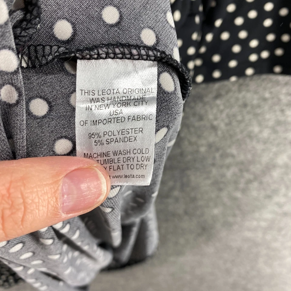 Leota Dress Women L Large Black Polka Dot V-Neck Long Sleeve Shift Midi Casual - Image 4 of 4