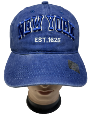 New York City EST 1625 Cotton Denim Washed Cap Adjustable New York City EST 1625 Cotton Denim Washed Cap Adjustable