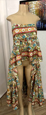VTG BALADEU TUNIC HIGH LOW FLORAL F/S SZ bt8