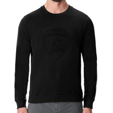 Official Lamborghini Sweatshirt BLACK with Embossed Shield Logo