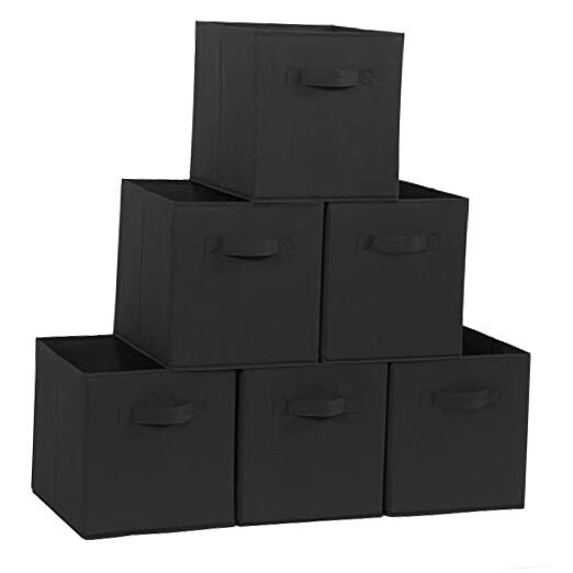 11 Inch Durable 6 Pack Foldable Fabric Storage Cubes Collapsible Bins