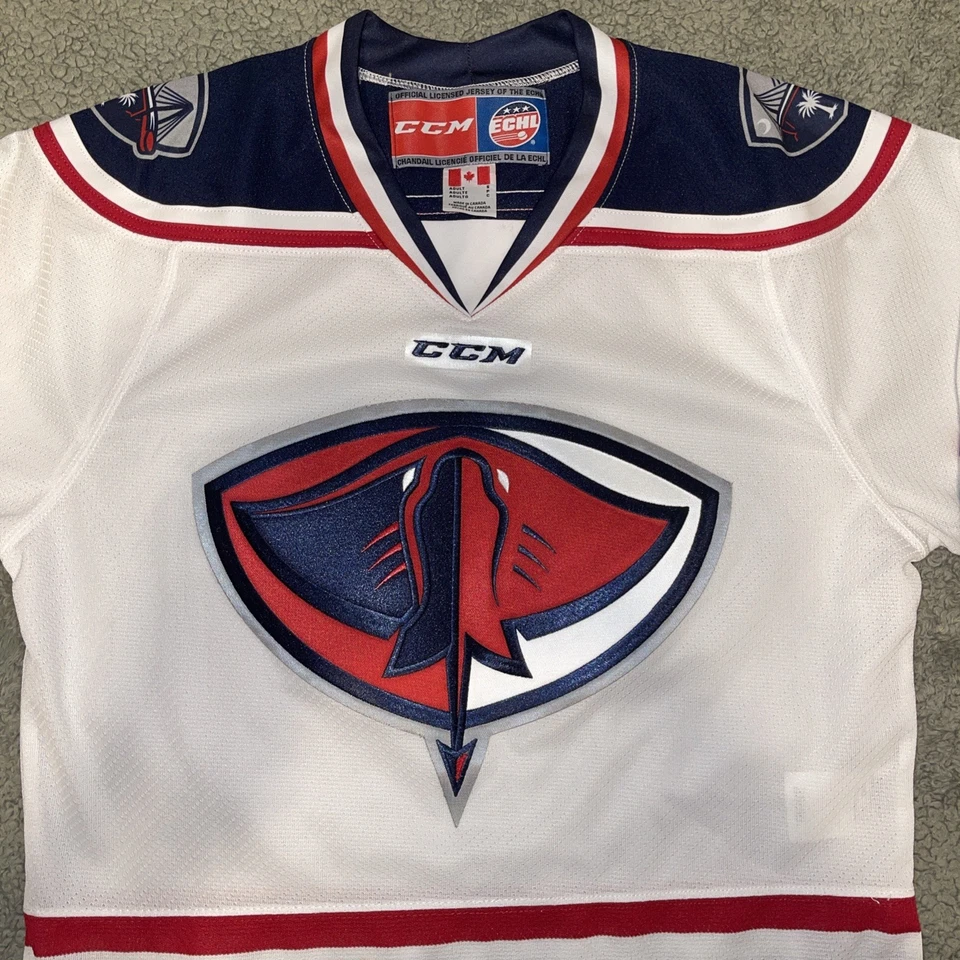 Camiseta deportiva de hockey CCM South Carolina Stingrays ECHL adulto S blanca roja azul Canadá Foto 2 de 4