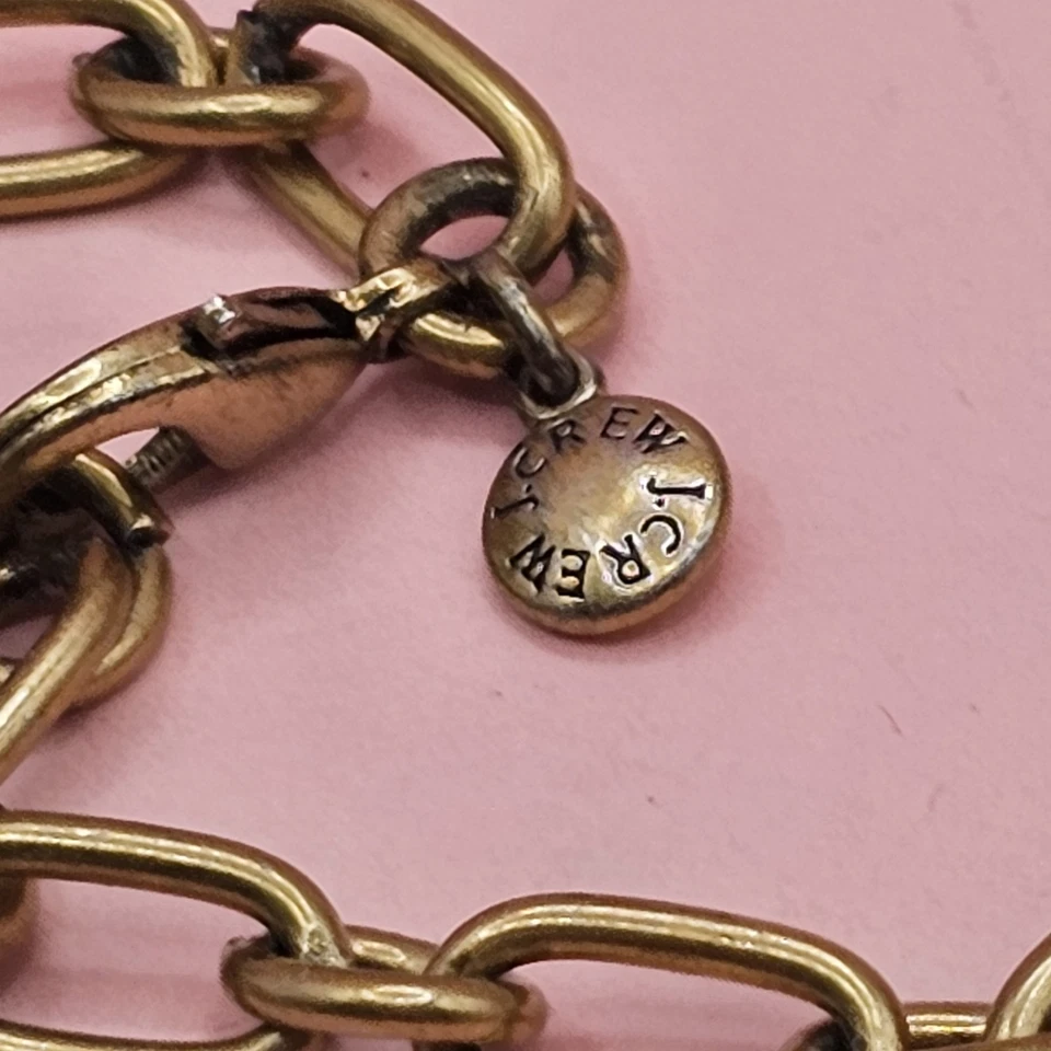 Colar declaração J Crew rosa pastel coral facetado cristal strass babador... - Imagem 3 de 4