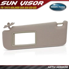 Beige Driver Side Sun Visor with Extender for Toyota Camry 2012-2014 w/o Sunroof