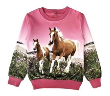 S&C Mädchen Sweatshirt mit Pferde Motiv pink...