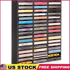 51-Slot Cassette Tape Storage Desktop Rack Audio Tape Organizer Wall-Mounted