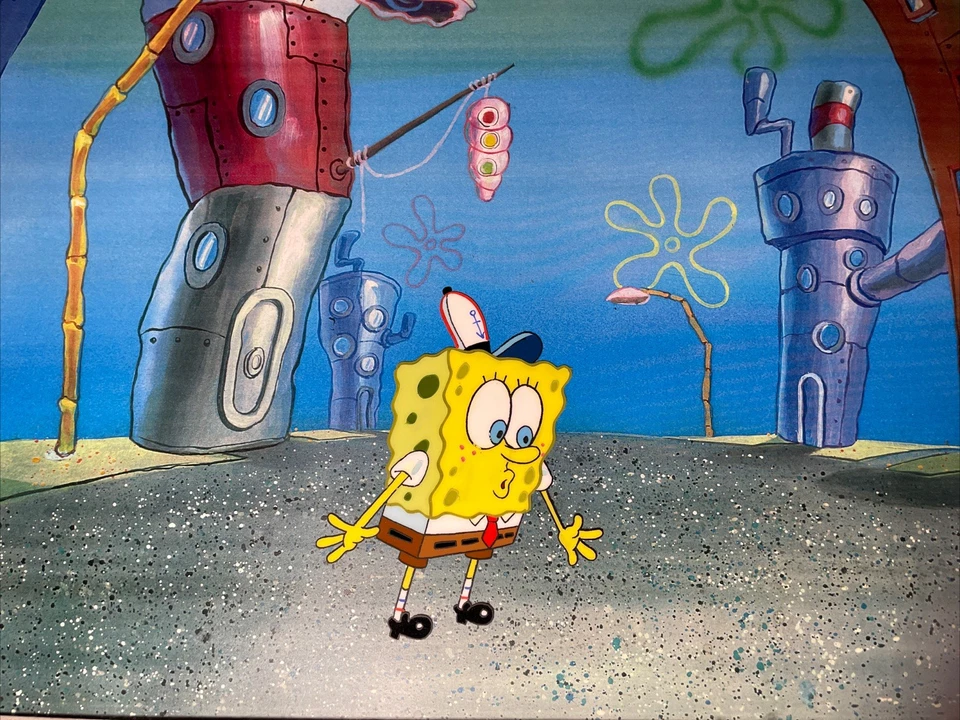 Spongebob Animation Cel Back￼ground Nickelodeon Cartoon Art Cartoon Network I6 - Image 3 of 3