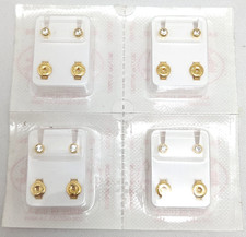 Studex Sterilized Ear Piercing Studs Gold Tone Clear Gem New Stainless Steel