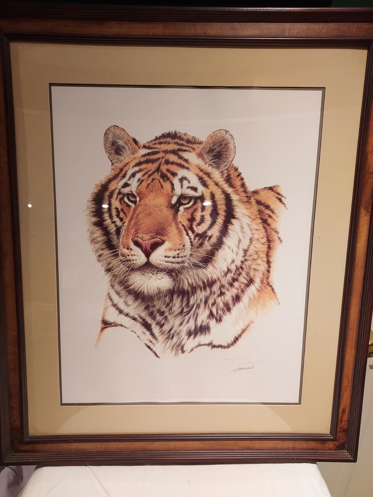 Guy Coheleach Siberian Hunter Tiger Framed Lithograph Signed Franklin Mint COA