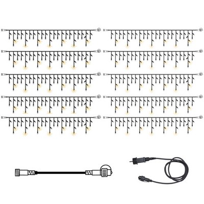 SYSTEM 24 KOMPLETT SET 30m LED Lichtervorhang Eisregen Icicle Flash f. Dachrinne