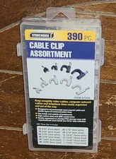 STOREHOUSE 390pc Cable Clip Assortment w/Storage Case #67545