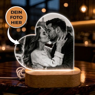 Personalisierte LED Lampe Acryl Foto-Leuchtbild Sublimation Geschenk