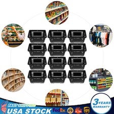 12 PCS Black Plastic Shopping Basket for Market Grocery Retail Store  Handles