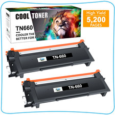 2PK High Yield TN-660 TN660 Toner for Brother HL-L2300D HL-L2320D DCP-L2540DW