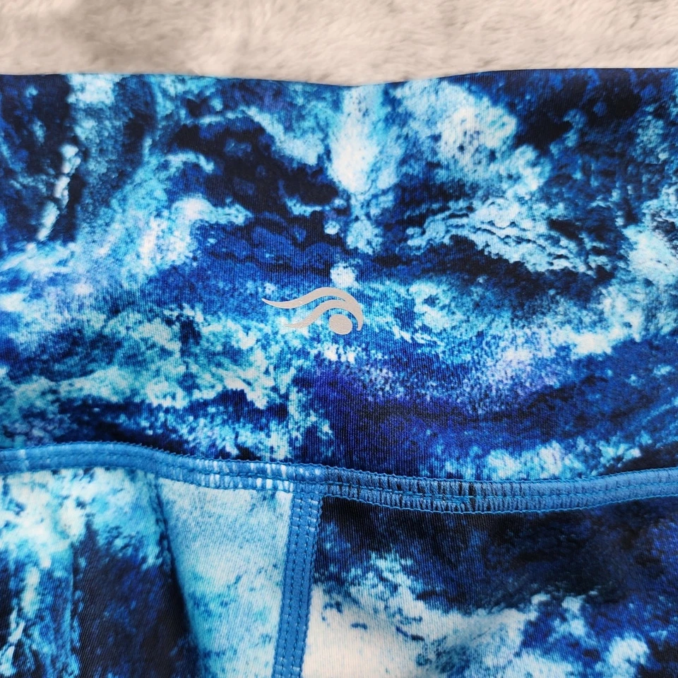 Ideology Leggings Mujer M Azul Negro Tiro Medio Malla Transparente Recortado Tobillo Yoga Foto 4 de 4