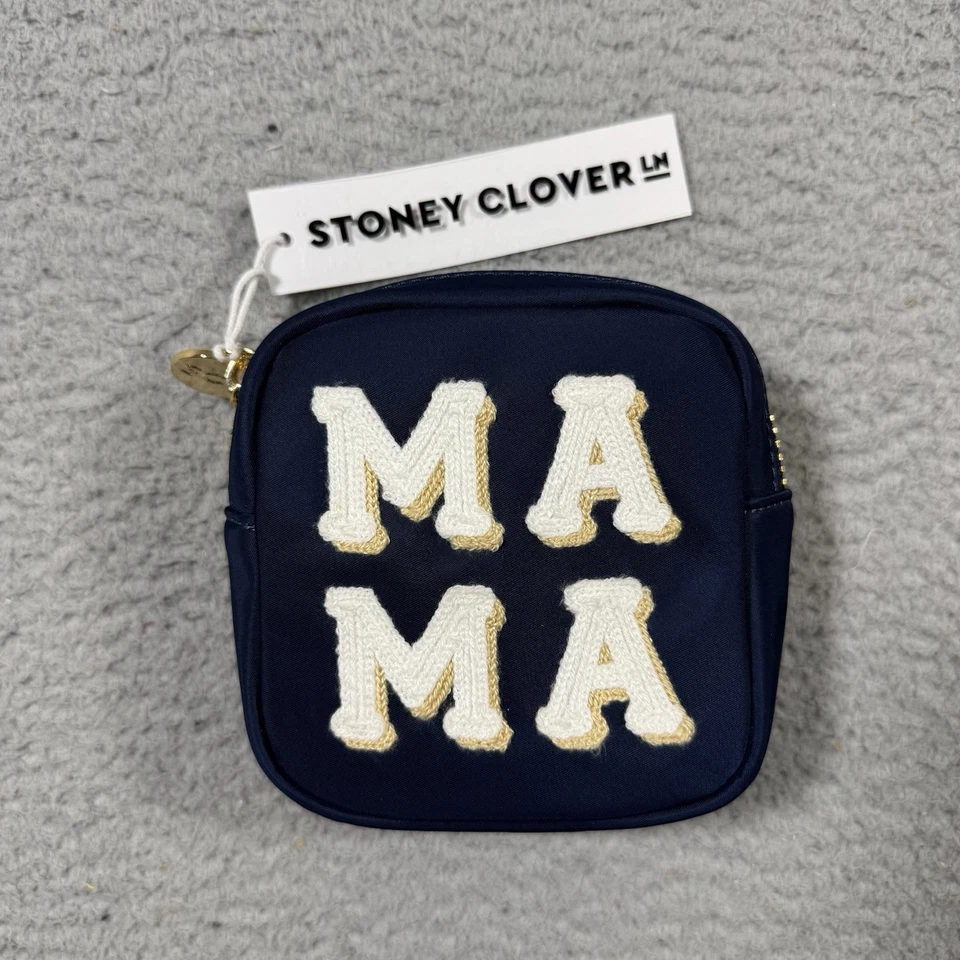 NWT Stoney Clover Lane Women's Mama Sapphire Blue Mini Pouch Nylon $82
