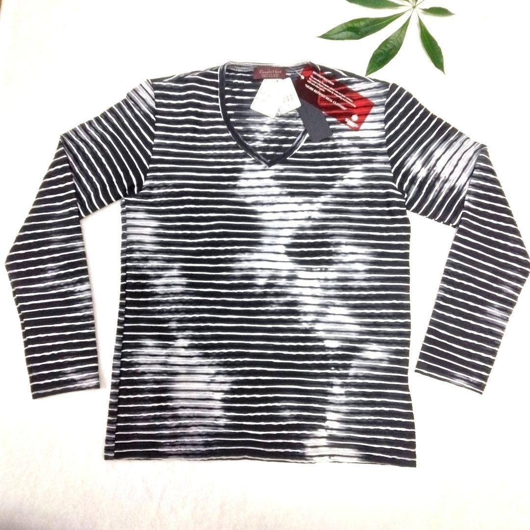 トップス TORNADO MART mountain range Design shirt Tornado Mart Long Sleeve T-Shirt LL Black White Japan Casual