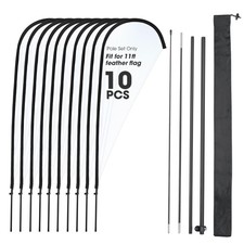 InstaHibit 10 Pack 11ft Teardrop Feather Flag Pole Kit for Business Advertising