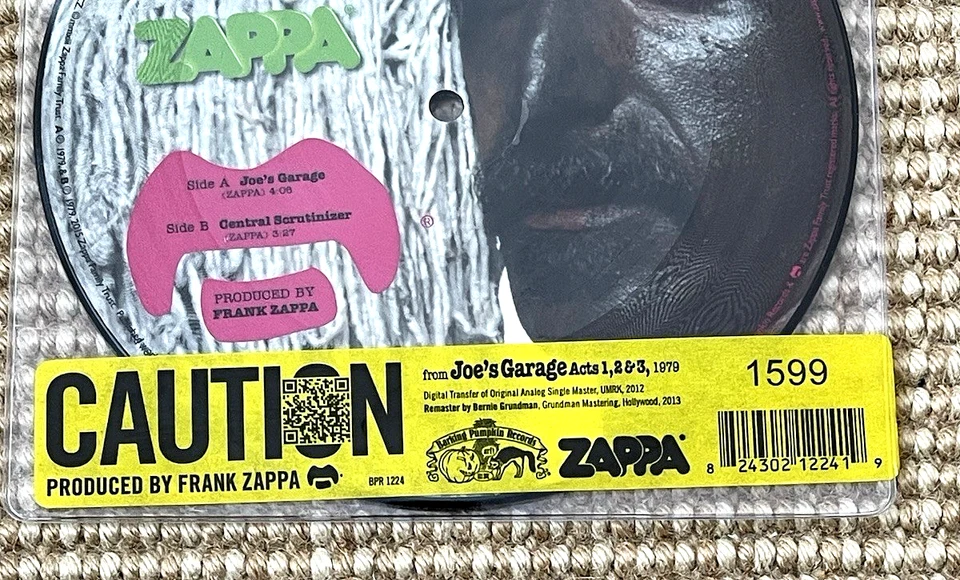 FRANK ZAPPA   Joe’s Garage  RSD 2016  VINYL PIC DISC SINGLE   NUMBERED  UNPLAYED - Image 3 of 3