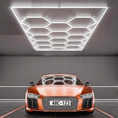 5-14 Hexagon LED Lampe Röhren Werkstatt Garage Wand Decken Leuchte Beleuchtung #
