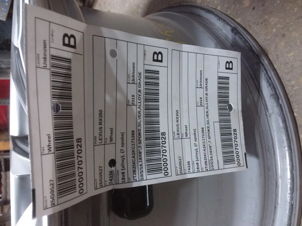 Rueda de aleación 18x8 7 radios para 16-19 LEXUS RX350 2046764 Foto 3 de 3