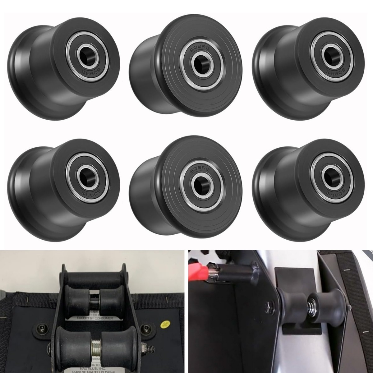 For Bowflex Home Gym Blaze, Classic, Elite Sliding Seat Bracket Roller 6-Pack