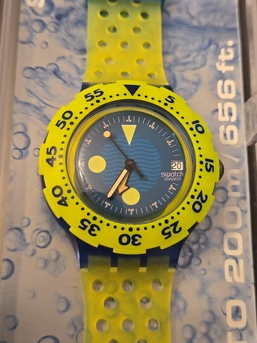 Reloj de Buceo SWATCH “SCUBA 200” (BORA BORA)-SN400- Años 90 Nuevo de Lote Antiguo Excelente + Caja
