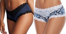 New 2 Pairs Maidenform Blue  Floral Hipster Luxurious Lace Panties Sz XL 8 NWT