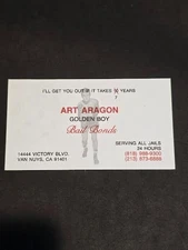 VTG Signed Autograph Art Aragon "The Golden Boy" Boxer Wrigley Business Card
