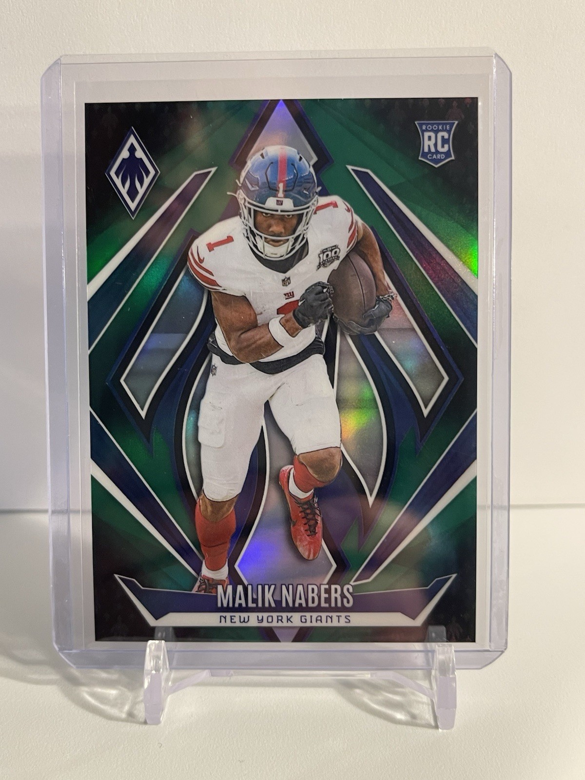 2024 Phoenix Football, Malik Nabers, Rookie, Green Fade /199, #221, (4/22-#10)