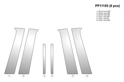 For Buick Encore 2013-2016 B&I PP11105-PCH Chrome Pillar Posts