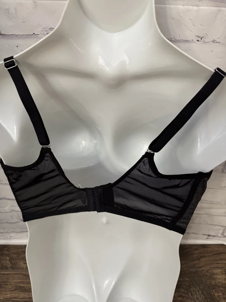 Curvy Kate 胸罩 美国 40M Sparks Fly Plunge 黑色 银色 闪亮 网眼 性感 — 第 3/4 张图片