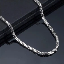 Pure Platinum 950 Chain Men Lucky 2mm/3mm Men Solid Twist Rope Necklace 23.6inch