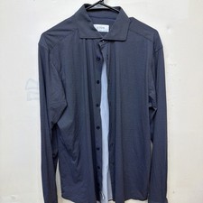 ETON CONTEMPORARY BLUE SLIM FIT STRETCH JERSEY SINGLE CUFFS SHIRT UK 17 EU 43