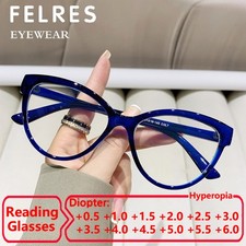 Fashion Anti Blue Light Reading Glasses For Women Clear Lens Presbyopic Glasses