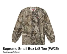 Size Small Supreme Small Box L/S Tee (FW25) Realtree AP Camo Fast Free Ship🔥