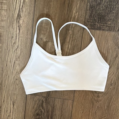 VUORI Yosemite Sports Bra White Y-Back Strappy Crop Workout Top Women's S EUC