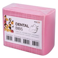 13"x18" Pink Disposable Dental Bibs,Waterproof Resistant Napkin 125Pcs/Bag