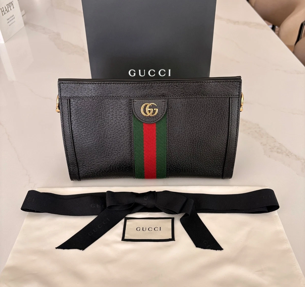 Gucci Leather Exterior Black Bags & Handbags for Women for sale | eBay