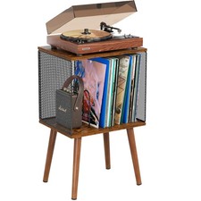 X-cosrack Record Player Stand with Storage up to 100 Albums, Vinyl Record Hol...