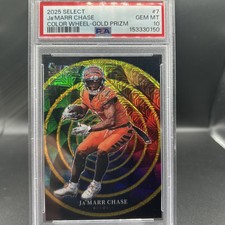 2025 SELECT JAMARR CHASE COLOR WHEEL GOLD /10 CASE HIT SSP PSA GEM MT 10