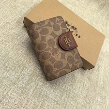 Leather Bifold Wallet Signature Brown Card & ...