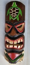 TIKI MASK WOOD 12" HAWAIIAN AFRICAN HOME DECOR TRIBAL BAR TROPICAL POLYNESIAN